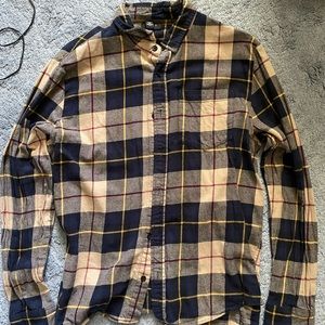 Navy Blue and Yellow Flannel